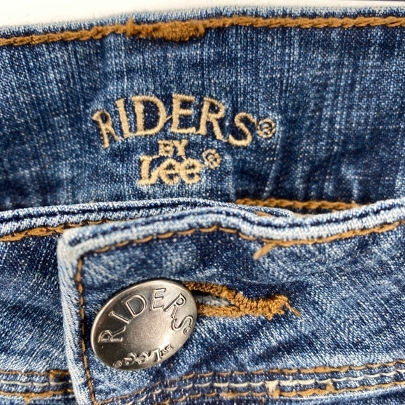 Lee Jeans Women's Size 14 Boot Cut Riders Blue Denim 5 Pocket Button Zip Closure - Picture 4 of 12